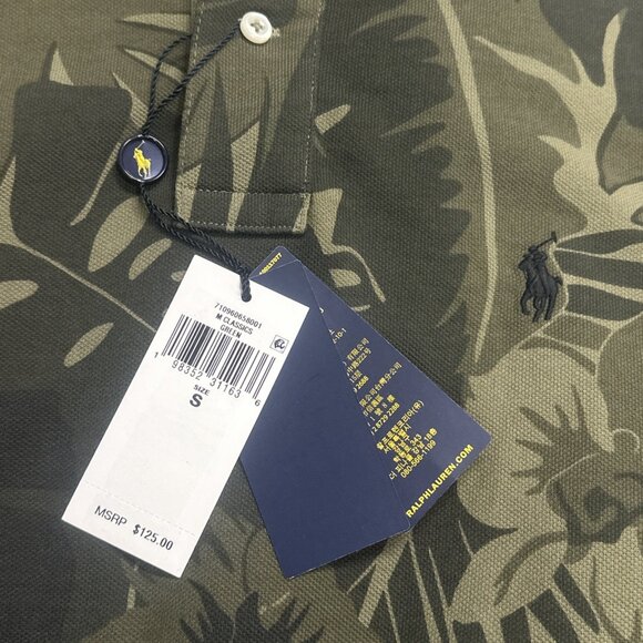 Polo Ralph Lauren Men's Small Classic Fit Palm-Camo Mesh Short Sleeve Polo Shirt - Picture 6 of 10